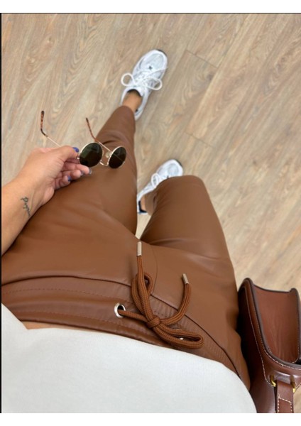 Kadın Suni Deri Jogger Şardonlu Pantolon fiyatları