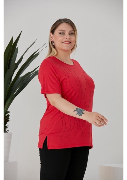 Kadın Penye Kumaş Büyük Beden T-Shırt modelleri