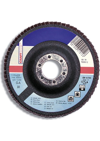 Taşlama Taşı K80 115 mm Unıversal Açık Mavi Fıber