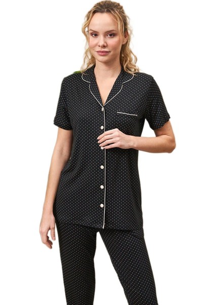 Kadın Siyah Pijama Takımı 25186
