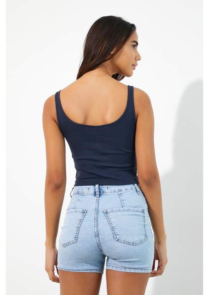 Kadın Nakışlı Atlet Lacivert indirimleri