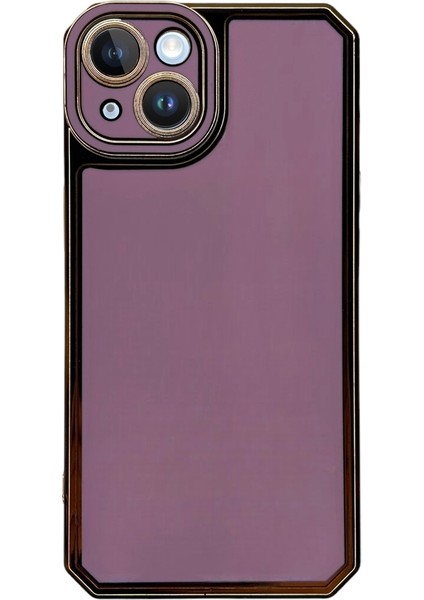 iPhone 14 Kamera Korumalı Altın Renkli Mor Silikon Kılıf modelleri