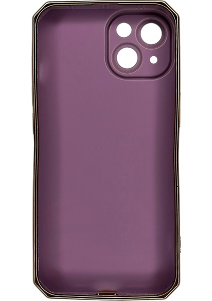 iPhone 14 Kamera Korumalı Altın Renkli Mor Silikon Kılıf fırsatları