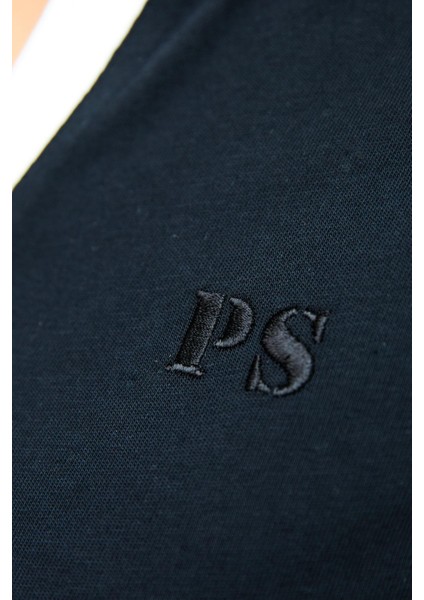 Kadın Ps Nakışlı Polo T-Shirt / Şort Takım Siyah