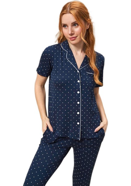 Kadın Lacivert Pijama Takımı 25163