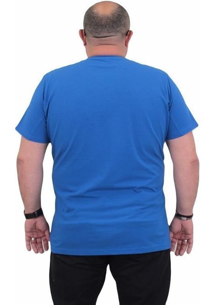 Erkek Büyük Beden Sıfır Yaka Tişört Born 24143 Saks modelleri