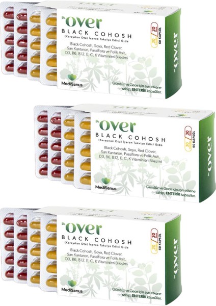 3'lü Black Cohosh Takviye Edici Gıda 30 Gece - 30 Gündüz 60 Kapsül fiyatları