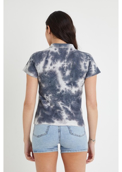 Kadın Batik Yıkamalı T-Shirt Siyah fırsatları