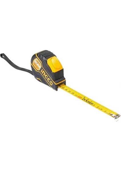 Ingco Metal Metre 5 M x 19 mm Şerit Metre Sarı Renk Düğmeli Ölçüm Ölçme Bükülebilir HSMT880521E
