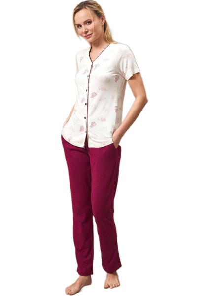 Kadın Bordo Pijama Takımı 25144