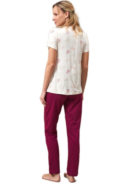 Kadın Bordo Pijama Takımı 25144