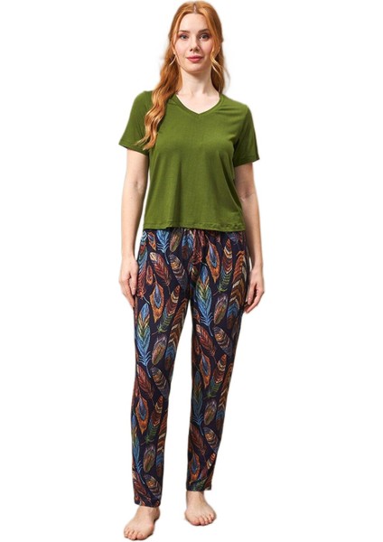 Kadın Yeşil Pijama Takımı 25129