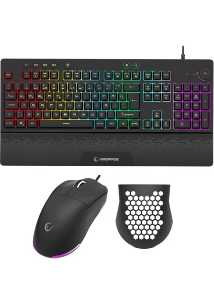 Eclıpse Siyah USB Rgb Aydınlatmalı Q Gaming 4 Tuş Makrolu Oyuncu Klavye Mouse Set