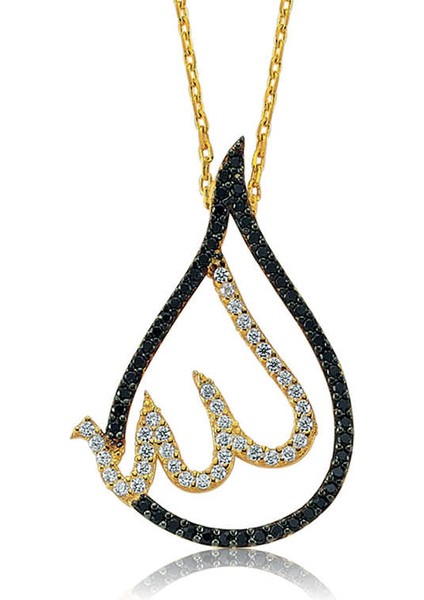 Gümüş Allah Yazılı Bayan Kolye