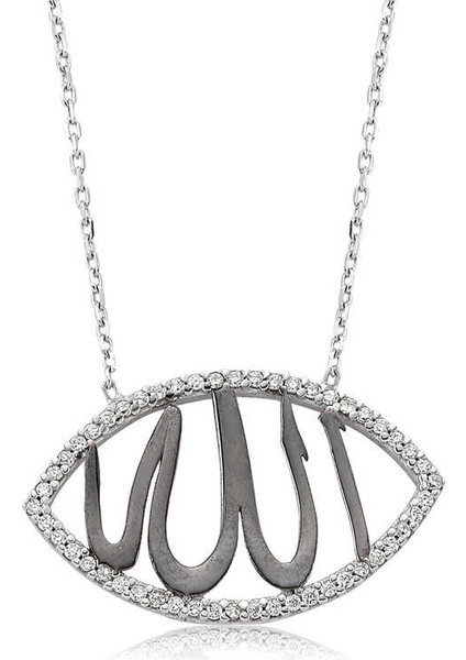 Gümüş Allah Yazılı Bayan Kolye