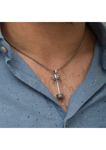 Gümüş Içi Açılabilen Muska Kabı Cevşen Kolye