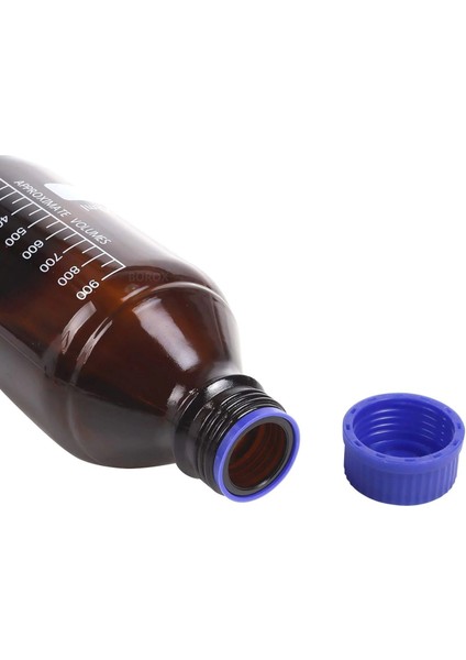 Amber Cam Şişe 1000 mL - Vida Kapaklı Boş Numune Şişesi - Otoklav Şişe fırsatları