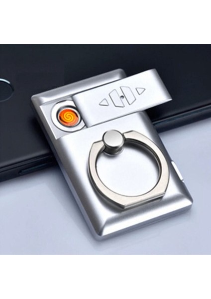USB Şarjlı Telefon Tutucu Çakmak USB Sarjli En Trend Çakmak Yeni Model Gümüşrenk