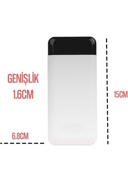 10.000 Mah Şarj Göstergeli Dahili Çoklu Kablolu Powerbank