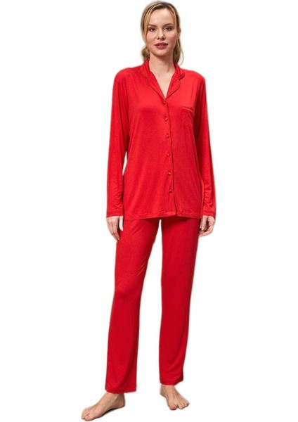 Kadın Kırmızı Pijama Takımı 25167