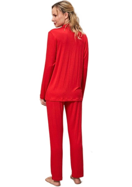 Kadın Kırmızı Pijama Takımı 25167 fırsatları