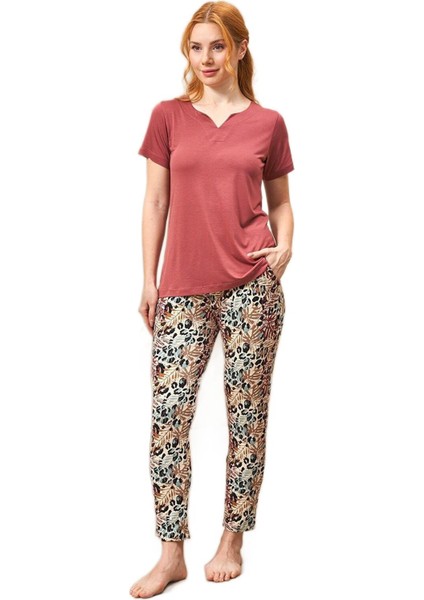 Kadın Bordo Pijama Takımı 25176