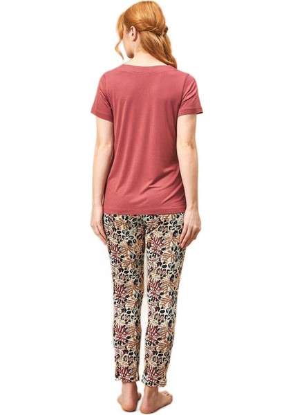 Kadın Bordo Pijama Takımı 25176 fırsatları