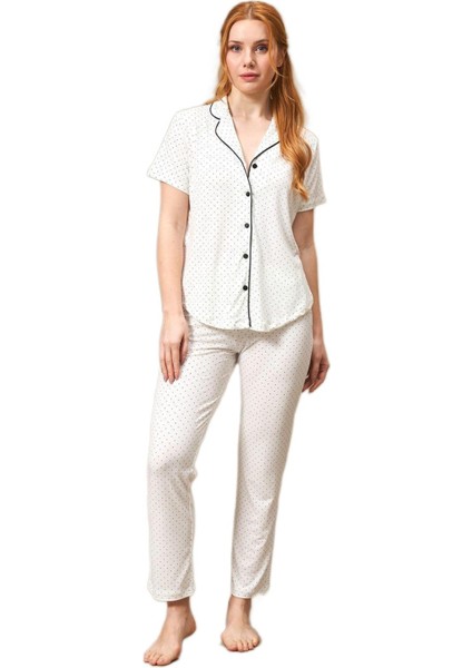 Kadın Beyaz Pijama Takımı 25118