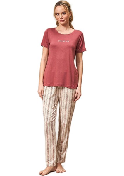 Kadın Bordo Pijama Takımı 25135