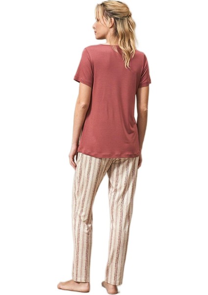 Kadın Bordo Pijama Takımı 25135