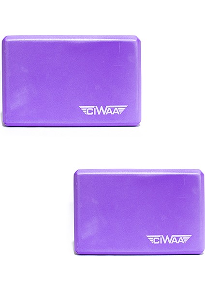 CWA-2260 Çiftli Yoga Blok - 2 Adet Yoga Block - Eva Yoga Bloğu Seti Mor