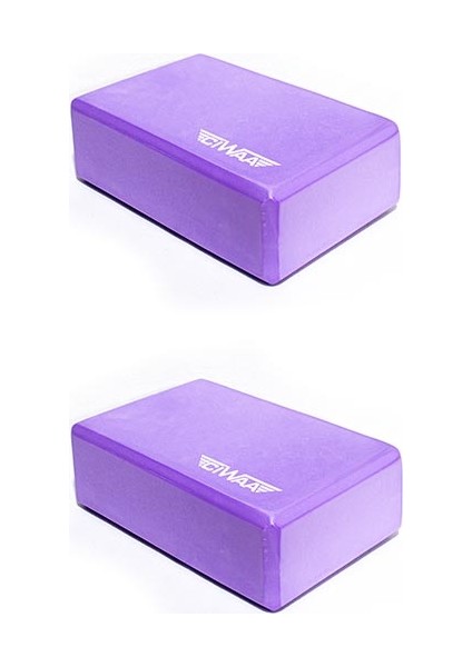 CWA-2260 Çiftli Yoga Blok - 2 Adet Yoga Block - Eva Yoga Bloğu Seti Mor