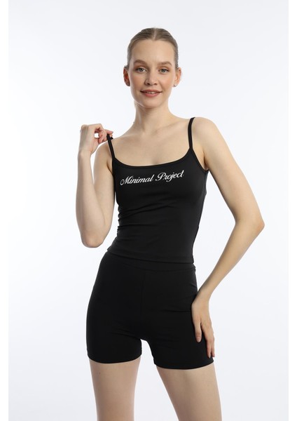 Kadın Slim Fit Allegro Kumaş Atlet Siyah fiyatları