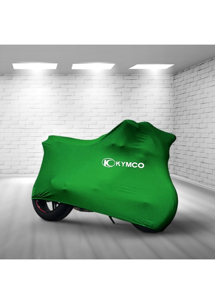 Ultra Shop Kymco Ak 550 Yeşil Kumaş Motosiklet Brandası Logo Baskılı Penye Kumaş Motosiklet Branda