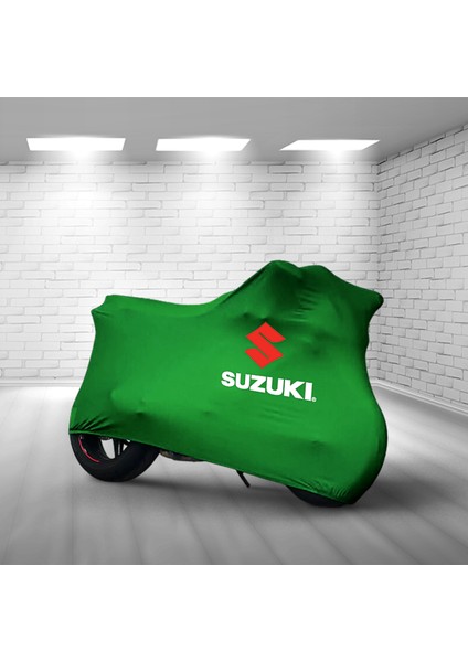Ultra Shop Suzukı Gsx-R 1300 Hayabusa Yeşil Kumaş Motosiklet Brandası Logolu Penye Kumaş Motosiklet Branda