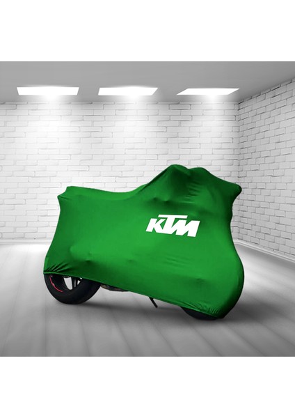 Ultra Shop Ktm 690 Enduro R Yeşil Kumaş Motosiklet Brandası Logo Baskılı Penye Kumaş Motosiklet Branda