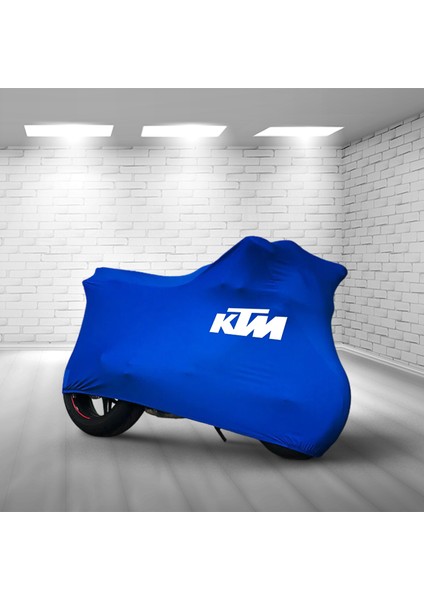 Ultra Shop Ktm 525 Exc Mavi Kumaş Motosiklet Brandası Logo Baskılı Penye Kumaş Motosiklet Branda
