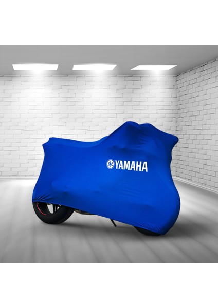 Ultra Shop Yamaha Fz6 Fazer S2 Mavi Kumaş Motosiklet Brandası Logo Baskılı Penye Kumaş Motosiklet Branda