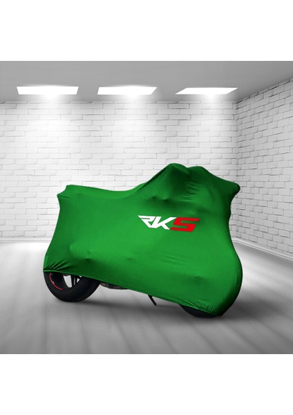 Ultra Shop Rks Tnt 202 Yeşil Kumaş Motosiklet Brandası Logo Baskılı Penye Kumaş Motosiklet Branda