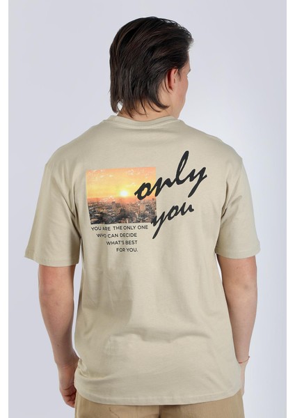Nigel Erkek O Yaka T-Shirt Bej fırsatları