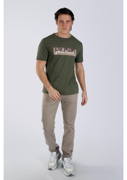 Grant Erkek O Yaka T-Shirt Haki
