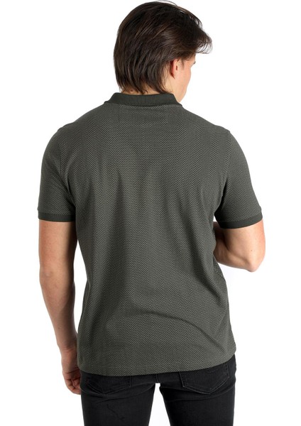 Navagoi Erkek Baskılı Pike Polo Yaka T-Shirt Haki fırsatları