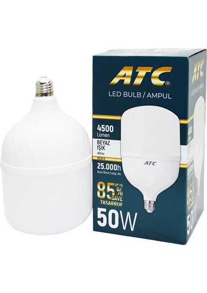 LED Bulb Ampul 50 W Beyaz Işık 2 Li