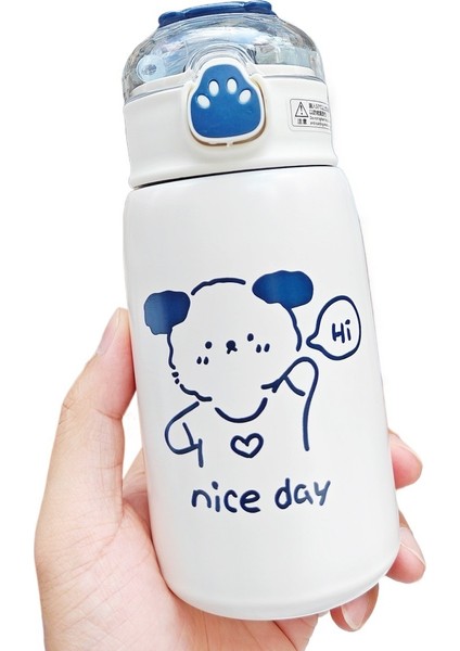 Karikatür Sevimli Paslanmaz Çelik Pipetli Içme Bardağı (Yurt Dışından)