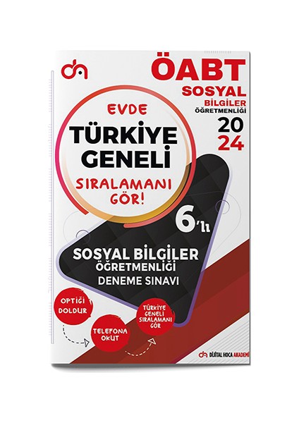 2024 ÖABT Sosyal Bilgiler Türkiye Geneli Pdf Çözümlü Kurumsal 6`lı Deneme