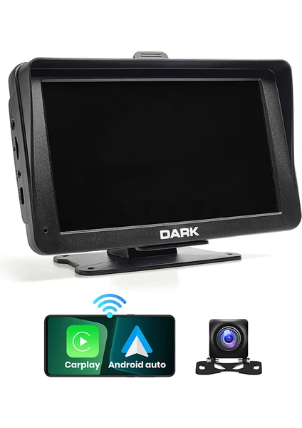 7" Taşınabilir, Kablosuz Apple Carplay & Android Auto, Airplay ve Android Cast, Arka Kameralı Torpido Üstü Araç EKRANI(DK-VA-CMP700)