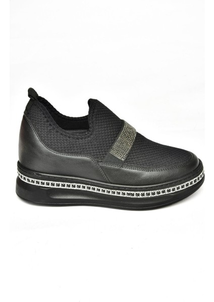 S602006104 Siyah Kumaş Spor Ayakkabı Sneakers