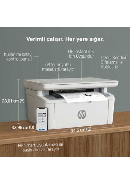 Hp Laserjet Mfp M141CW Tarayıcı, Fotokopi, Baskı, Wi-Fi Lazer Yazıcı 7MD71A