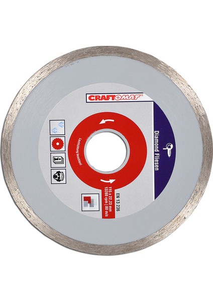 115 mm Seramik Elmas Kesme Diski Kırmızı