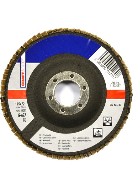 Taşlama Taşı K60 115 mm Çelik Gümüş